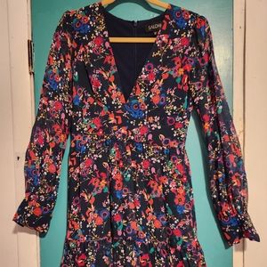 SALONI FLORAL LONG SLEEVE FLORAL DRESS